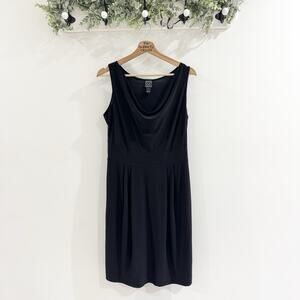 Clara Sun Woo Black Cowl Neck pleated Mini Sleeveless Dress Small H4545